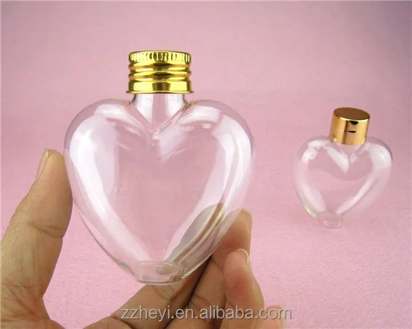 clear 70ml heart shaped plastic bottles