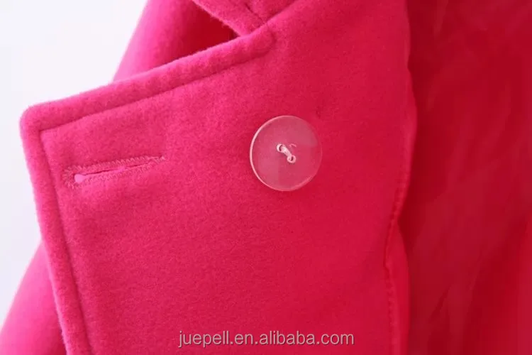 
OEM plus size winter thick women slim woolen pea coat/peacoat 