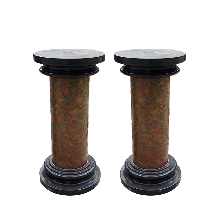 
Customized garden small antique mixed marble stone square columns 