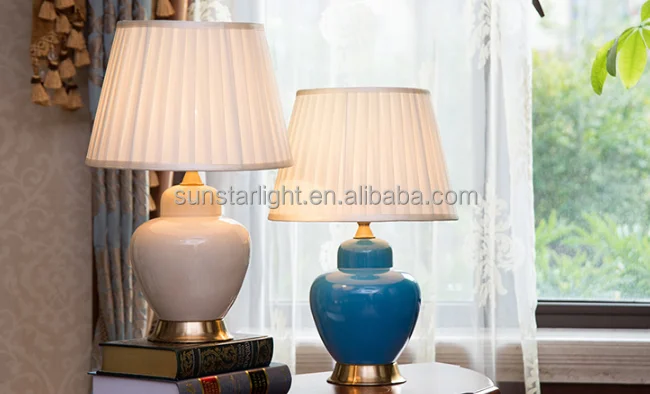 Vintage Ceramic Enamel Table Lamp With Bronze Base Porcelain With Brass Fairy Table Lamp With Shade Home Decor Reading Lamp