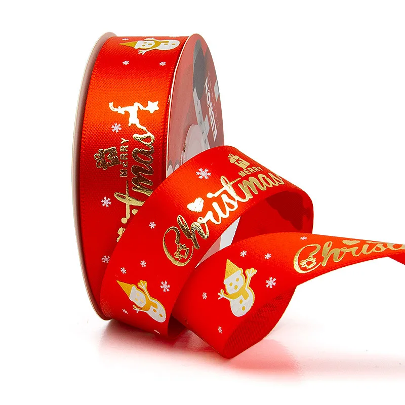 Wholesale celebration gift ribbon , high quality custom logo 3D embossed foil printed satin ribbon