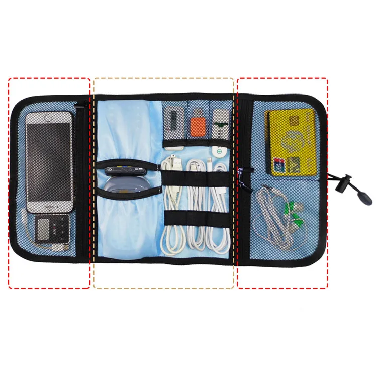 Travel Gear Organizer Electronics Accessories Bag, Small Gadget Carry Case Storage Bag Pouch for Charger USB Cables SD Memory