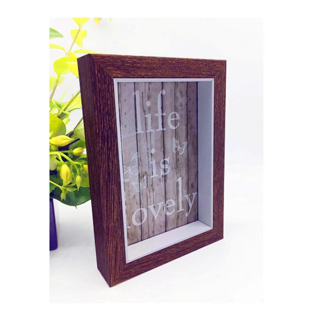 shadow box oak color 10x15cm photo frame with easel
