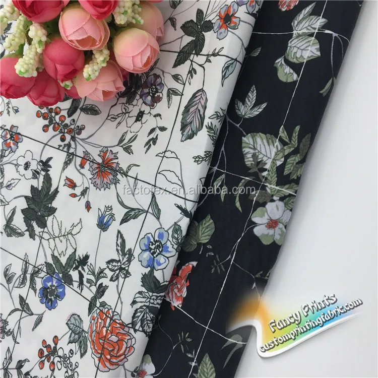 
Wholesale small flower print 100% rayon/viscose printed fabric for shirt and dress 