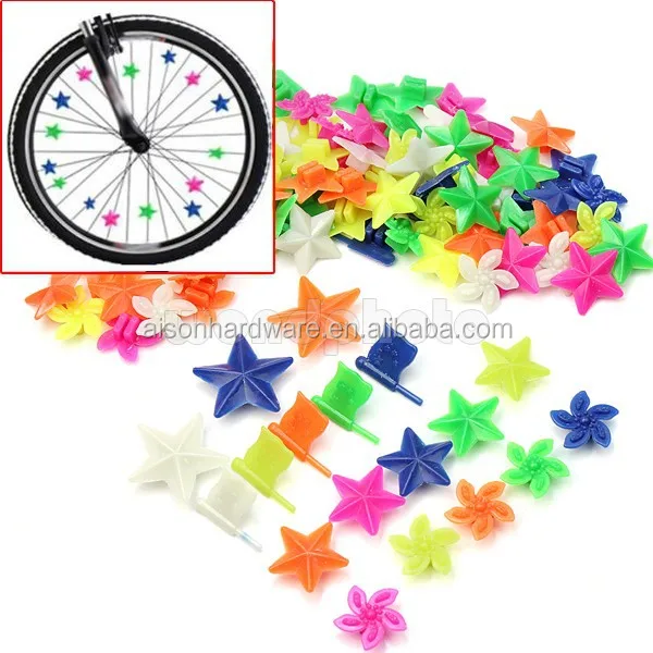 
2015 New Assorted colors plastic spoke beads for kids bicycle bike wheel reflector 