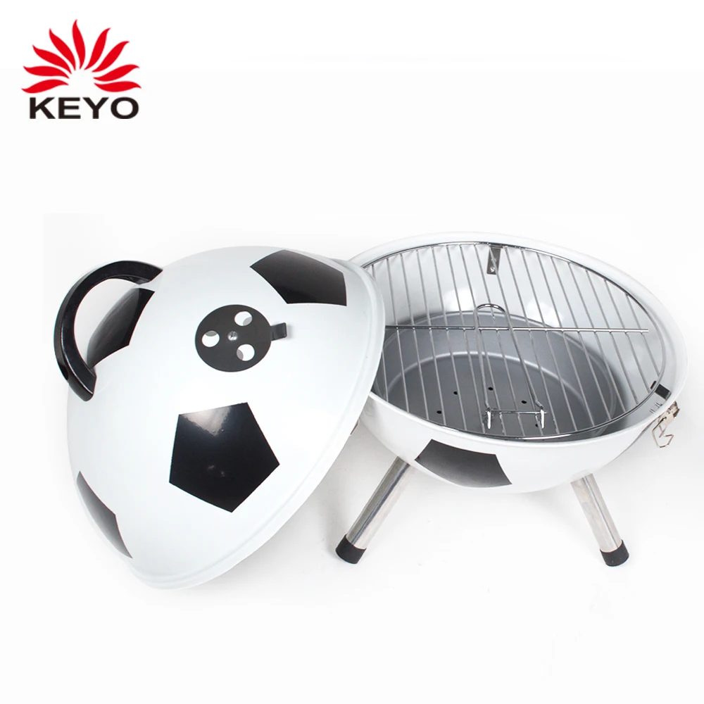 New Style Portable Mini Tabletop Charcoal Grill Football Bbq Soccer Ball Shaped Charcoal Barbecue Grill