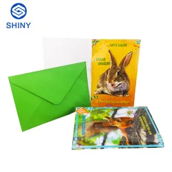 2022 popular voice record music greeting card birthday gift cards with full 4C color printing