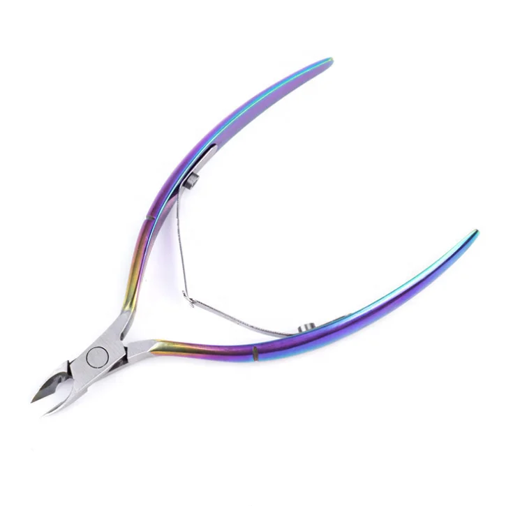 Cuticle Nipper - Stainless Steel Rainbow Dead Skin Remover Cuticle Cutter Trimmer Clipper with Double Spring