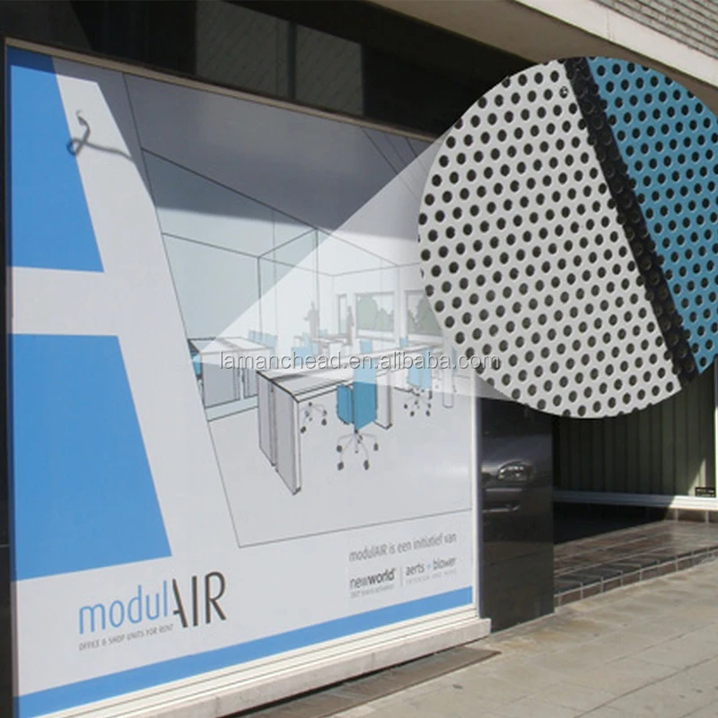 Glass Sticker Perforated Vinyl Roll One Way Vision See Through