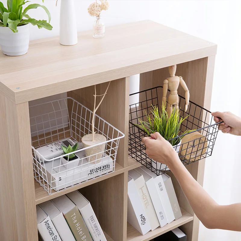 Wire Storage Fruit Baskets Fabric Storage Box Blueable Rope Handle Rectangular Metal or Whitewomen Modern Black 500 Pcs Sundries