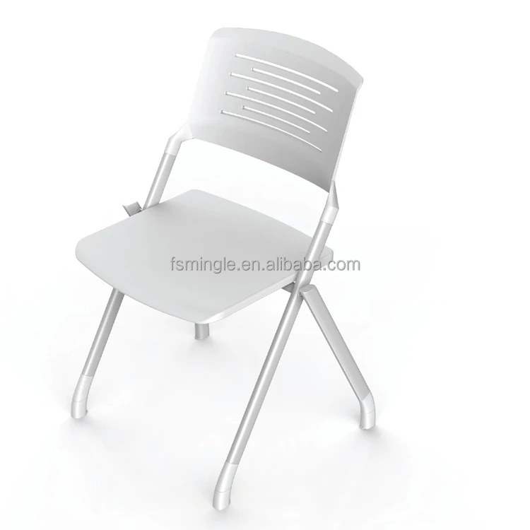 Foldable aluminum frame training chair with foldable writing tablet and armrest