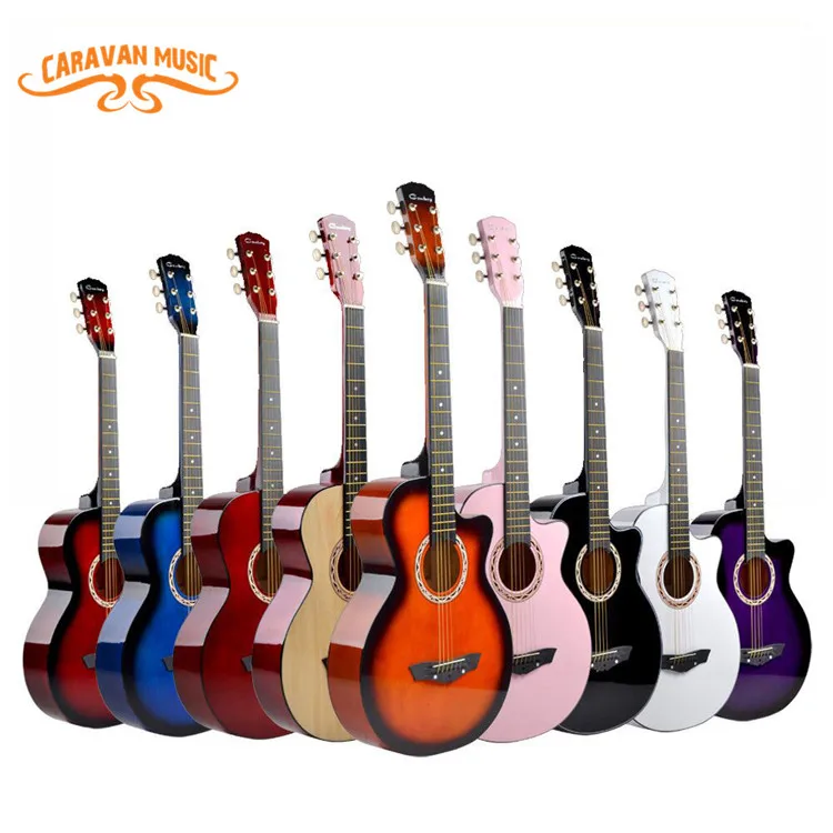 Wholesale cheap multiple colorful acoustic guitar 38c for beginner china