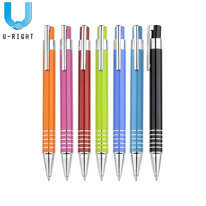 colored aluminium ball pen with parker refill
