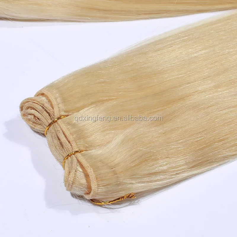 alibaba 613 blonde color 100% Brazilian remy hair double machine wefts with the competitive price