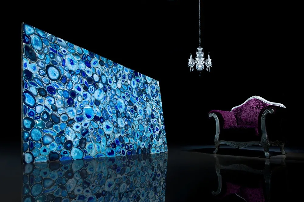 dark blue agate semi precious flooring