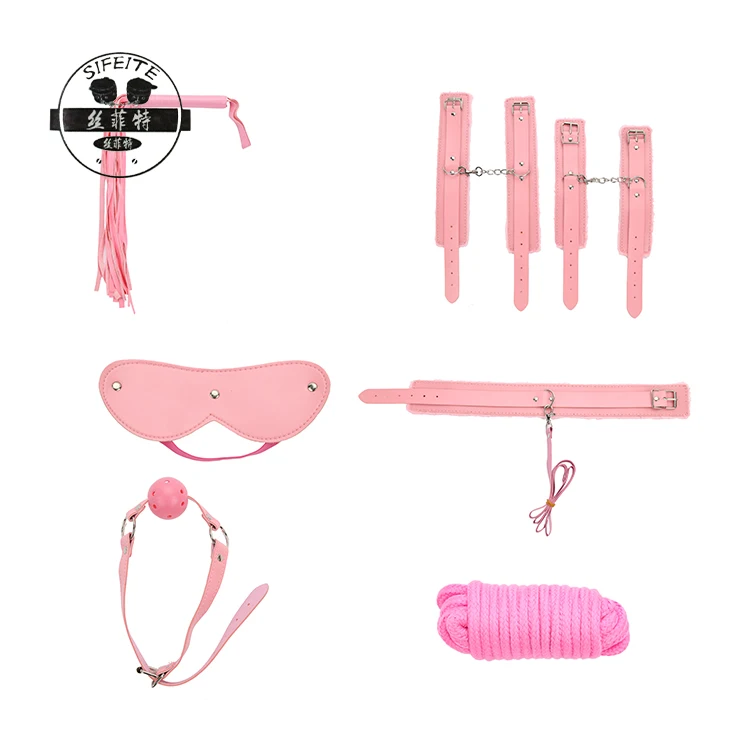 Adult game sm exciting leather fetish harness 7 sets female sex bondage toy