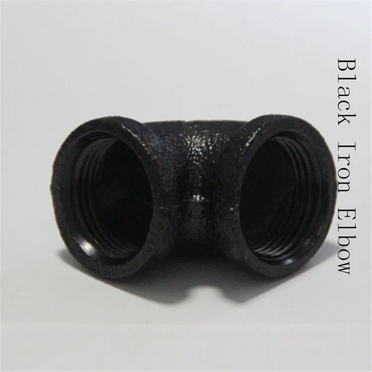 Одобренный поставщик сантехники, фитинги для труб из оцинкованного железа с черным покрытием, 90 градусов