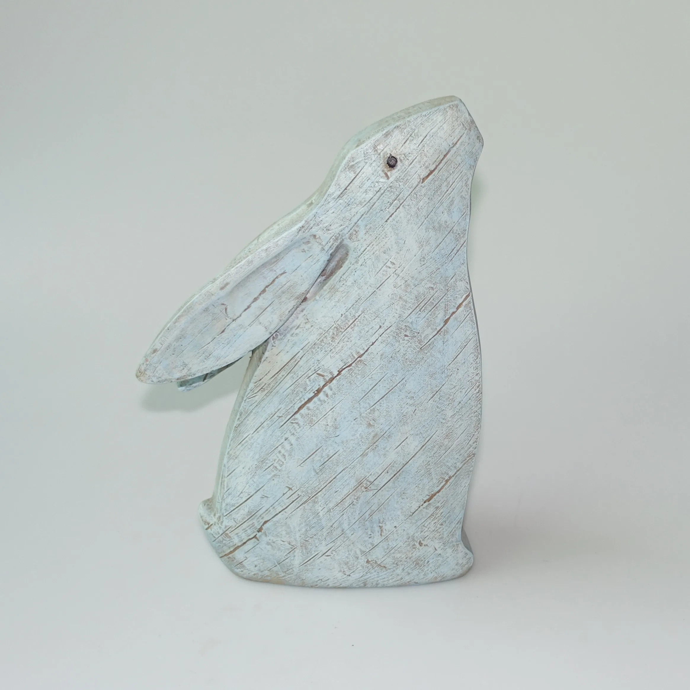 Spring Decoration Resin Garden Rabbit Statue with a Flower Resin Rabbit Figurine Bunny Figurine