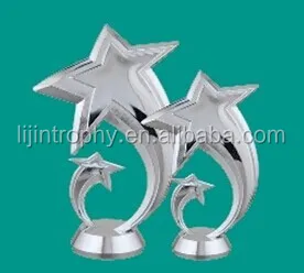 custom souvenir plastic star trophy with gold plating