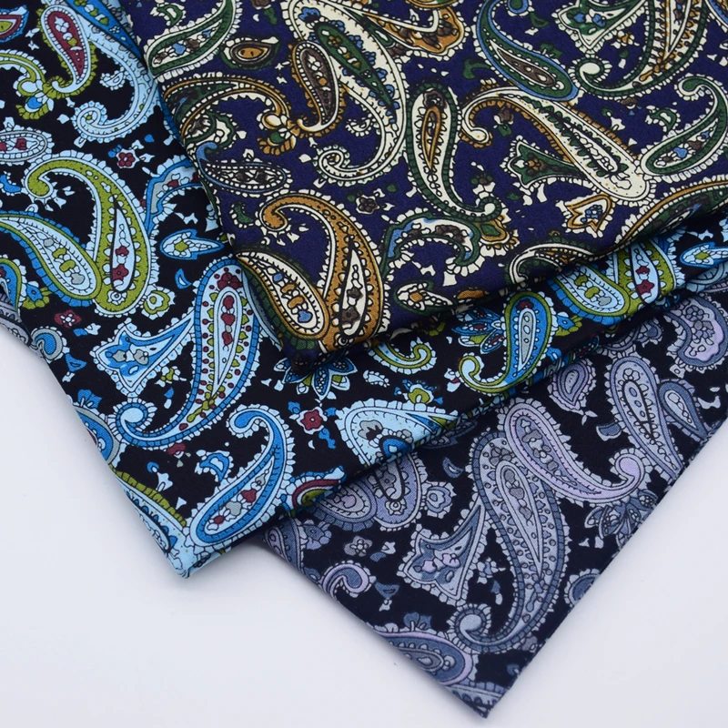 Popular 100% Cotton Plain Floral Shirting Fabric Cashew Printed Cloth