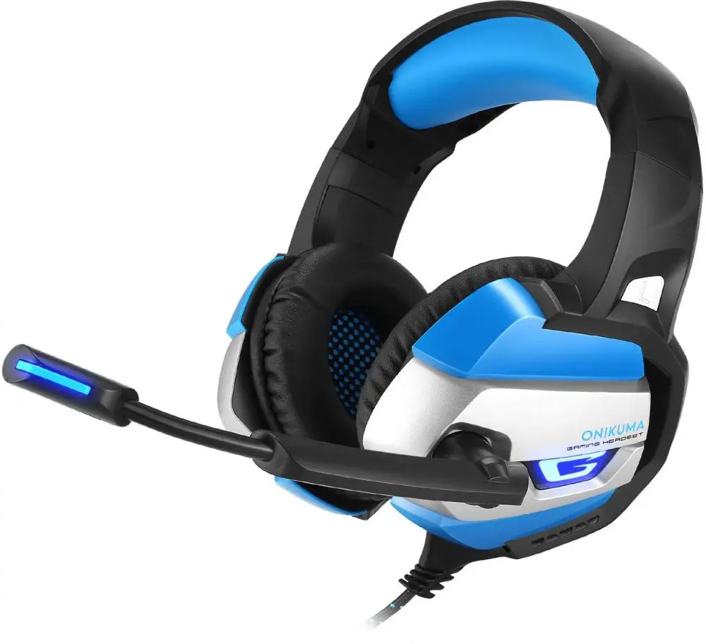 
K5 Onikuma Topsale on Amazon 50mm stereo gaming headphone for Laptop PC mobile wired computer headset for gamer blue LED 