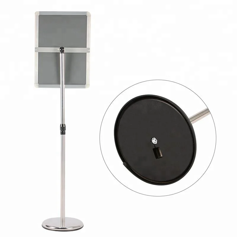 Shining sliver acrylic display sign stand,floor poster stand,  advertising display