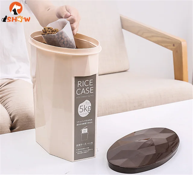 
Pet Food Storage Bin Dog Container Pet Cat Animal Feeding 