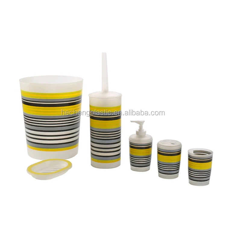 
Модный заводской Оптовый дешевый пластиковый аксессуар для ванной комнаты 6 шт. набор для ванной комнаты 