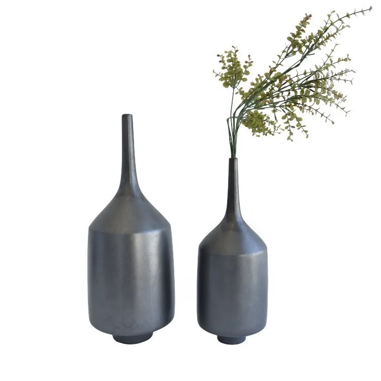 Luxury frosted surface antique wedding decoration indoor ceramic bud flower vase moulds