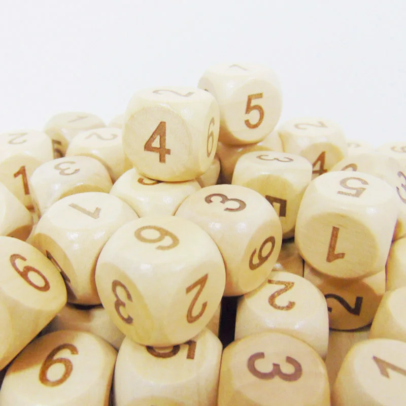 wholesale Laser engraved custom wood dice for games or crafts