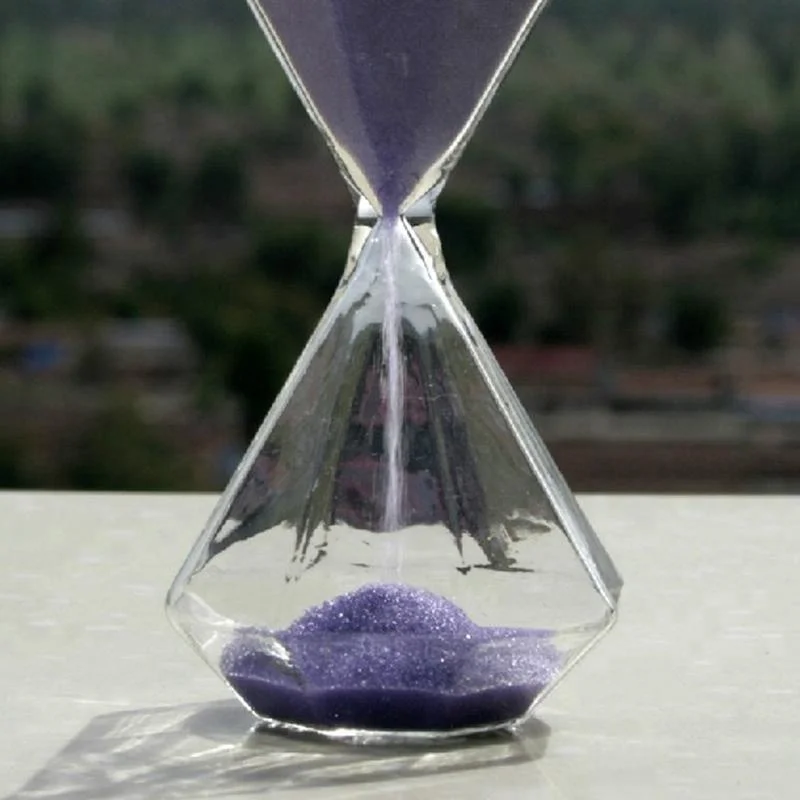 Diamond Shape Sliver Sand Custom 30 Minute Glass Hourglass for Decoration