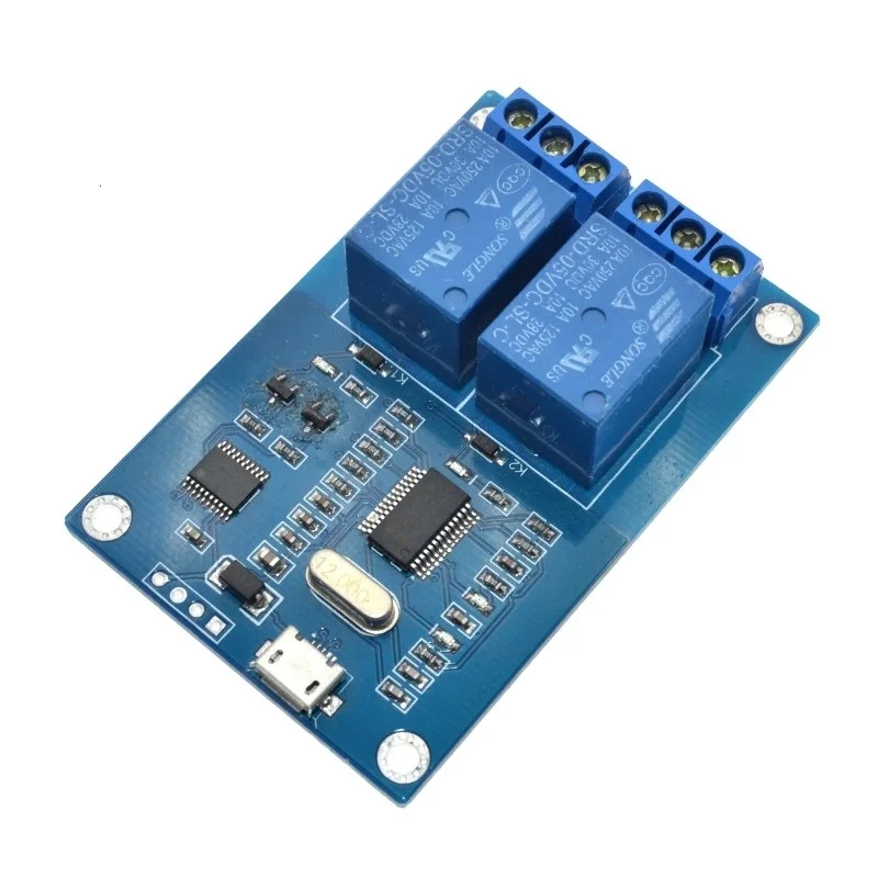 2-Way 5v Relay Module Control Panel With Indicator Relay Output Usb Interface