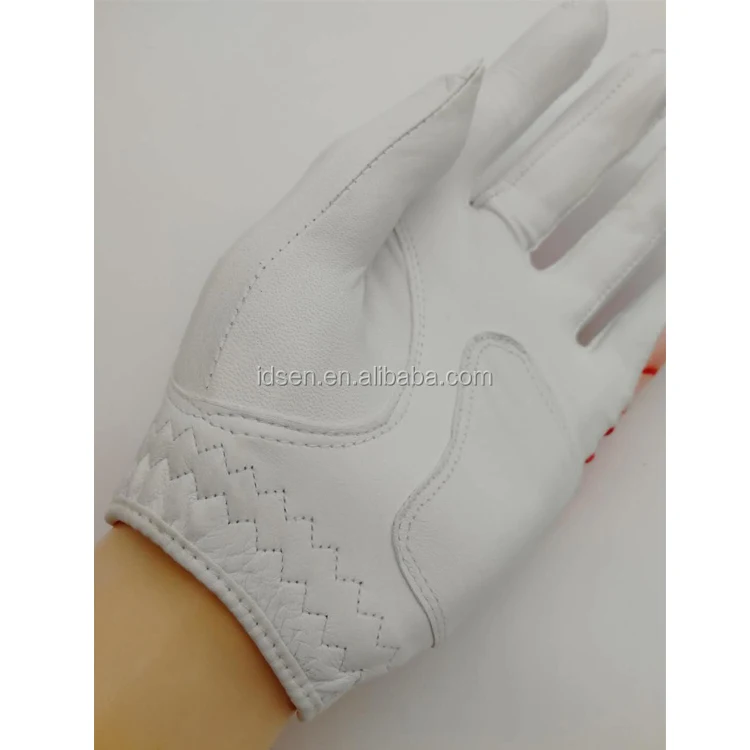 
wholesale oem ladies golf gloves cabretta leather colored LH and RH 2pcs 