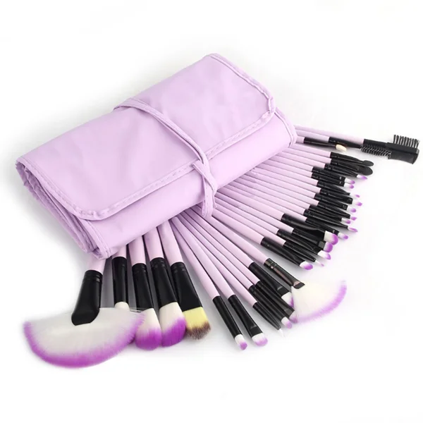 Synthetic Hair Wood Face Makeup Brush Set 32 Pcs With Bag