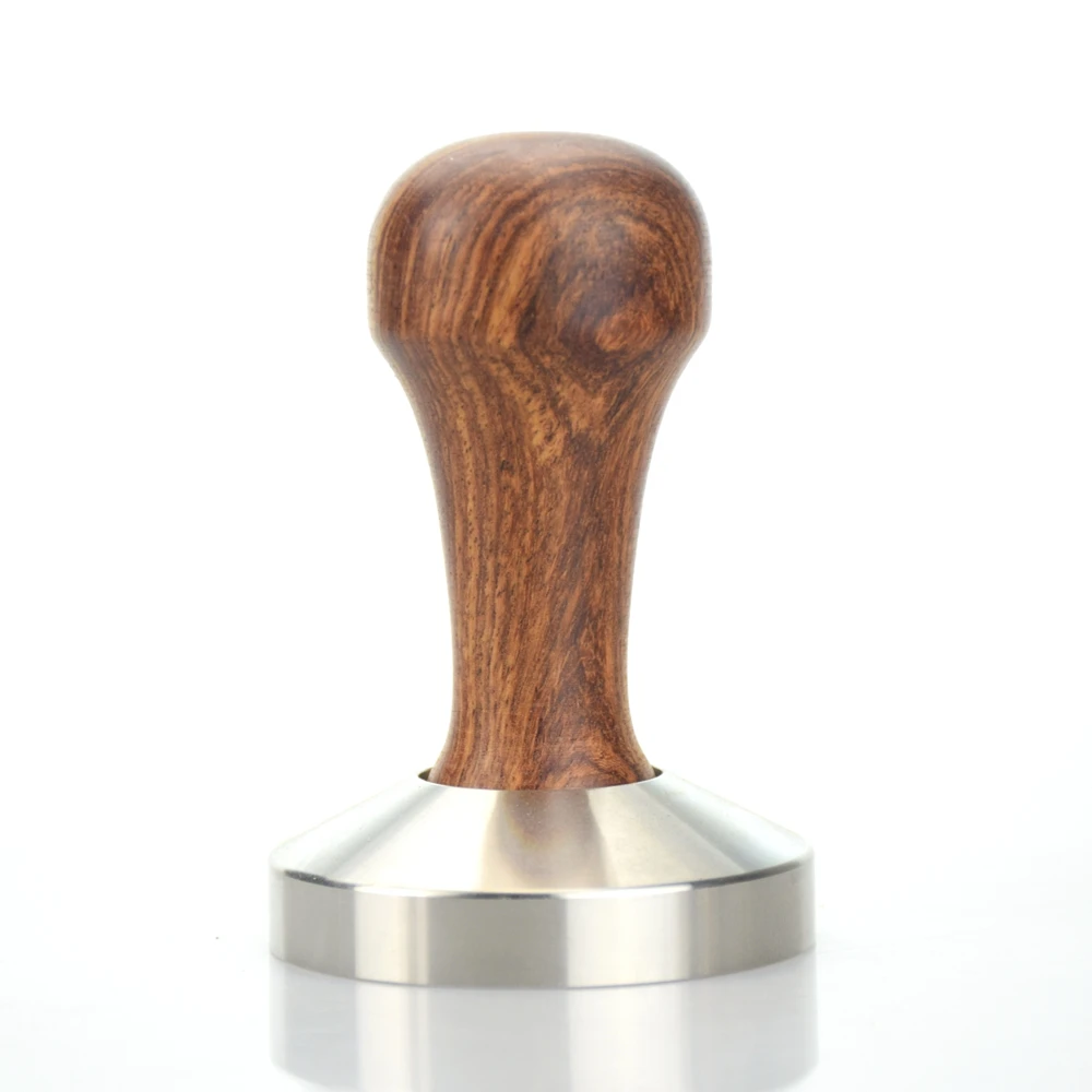 Coffee Espresso Tamper Wooden Handle Stainless steel base Coffee Tamper 49MM 50MM 51MM 52MM 53MM 57MM 58MM distributor
