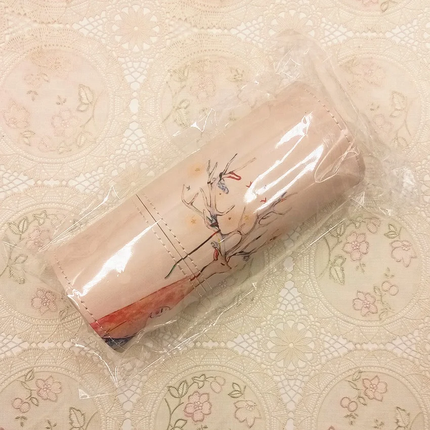 Deer Cosmetic Makeup Brush Kit 7PCS Leather Barrel Set