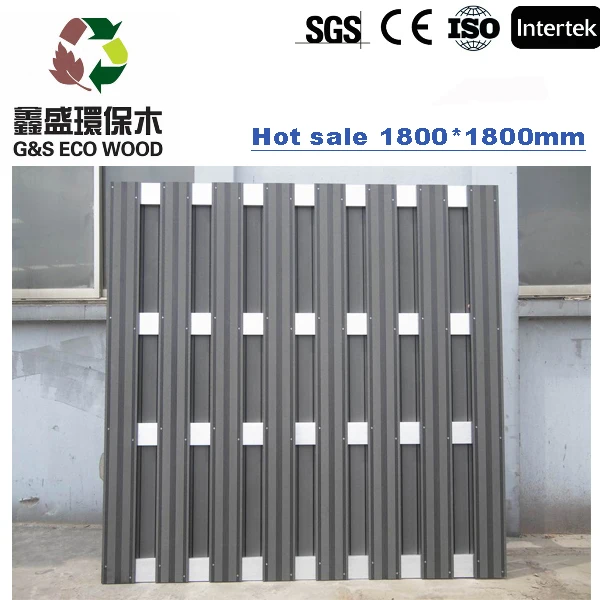 European Market Fencing Aluminum Frame Wood Plastic Composite Board Garden WPC Fence , Outdoor WPC Fencing