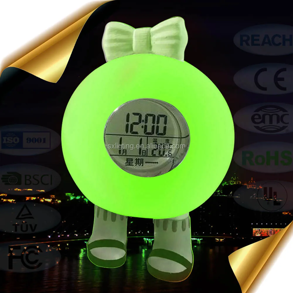 
Custom DIY Thermometer Digital Alarm Clock with LED Light Changing 