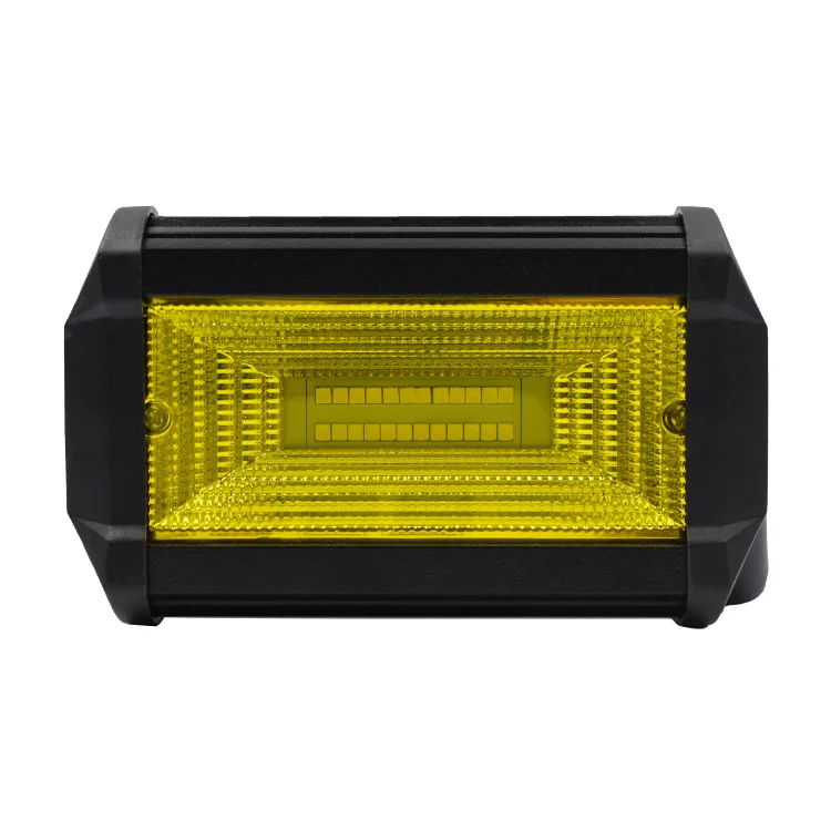 Manufacturer direct sales 5inch 72W led work lights yellow flood light strip lamp spotlights for ATV offroad 4x4