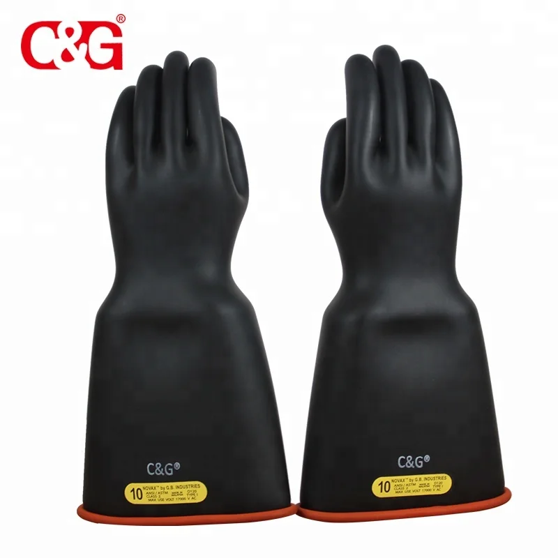 Хорошо продаются изоляционные резиновые защитные электрические перчатки класса 2