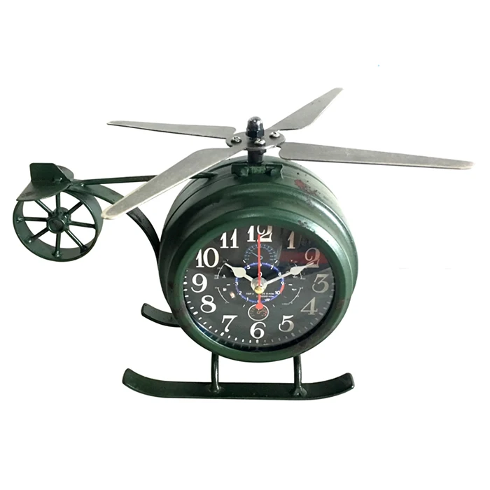 Wall clock airplane biplane sport aircraft stainless steel Mural art watch design wall clock