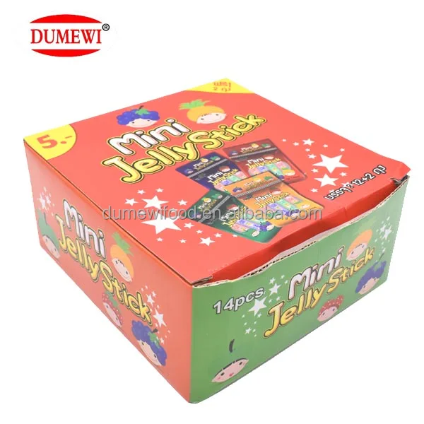 Недорогие мини-желейные палочки в ассортименте с фруктами, 12 шт.