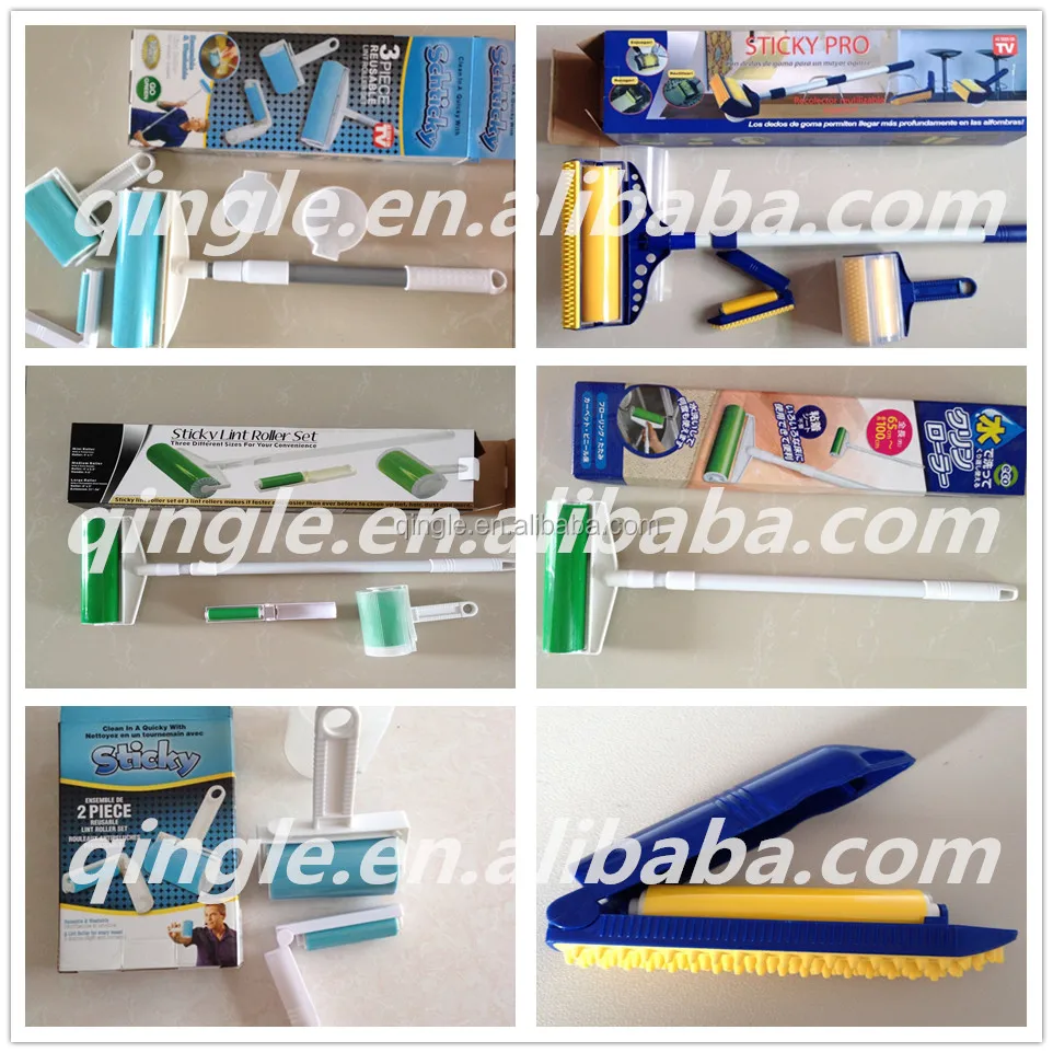 Липкий моющийся силиконовый ролик для чистки ворса с крышкой, миниатюрный ролик для волос с щеткой, 2 шт.