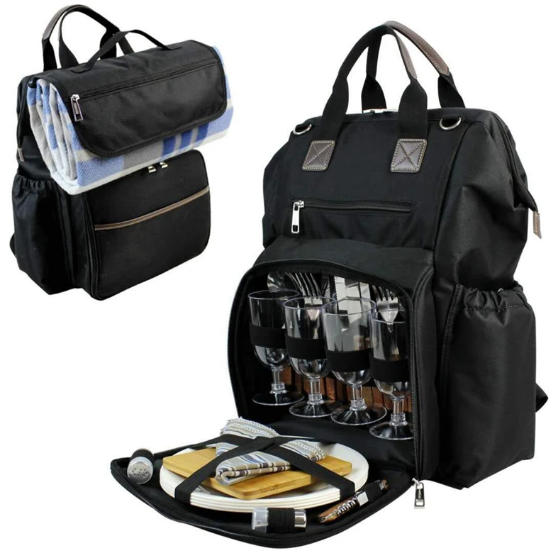 Модный уличный изолированный рюкзак для пикника с охлаждающим отсеком для 4 человек