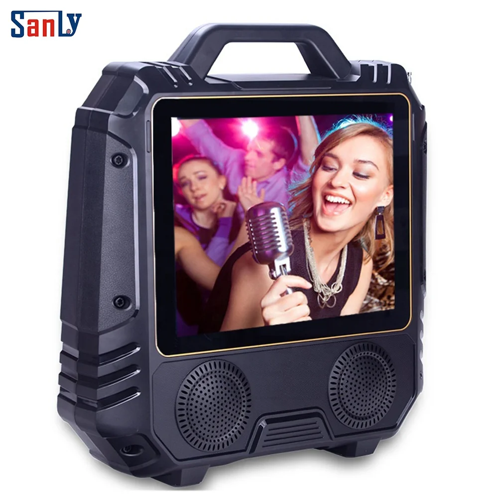 Karaoke Portable Speaker with Dual wireless microphone 14.1 inch Screen