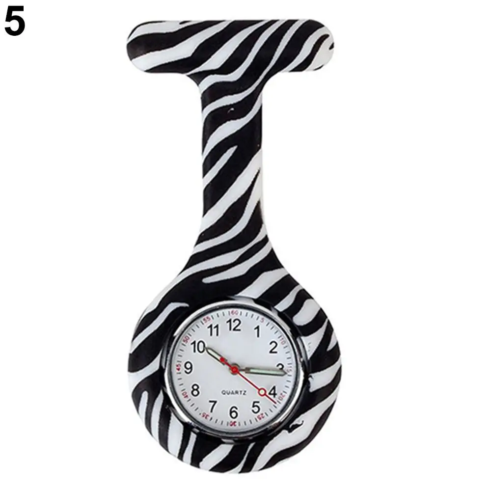 Arabic Numerals Round Dial Silicone Nurses Brooch Tunic Pocket nurse watch