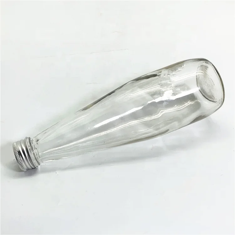 Factory Price 300ml clear liquor /juice / beverage milk bottle with screw cap