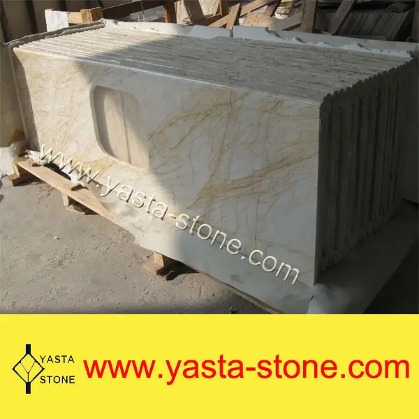 Дешевый белый мрамор золотистый Паук Мраморная Кухонная Столешница