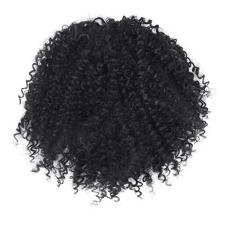 ZShair синтетические натуральные черные волосы пучок афро кудрявые 6 дюймов регулируемые волосы для женщин шиньон наращивание волос