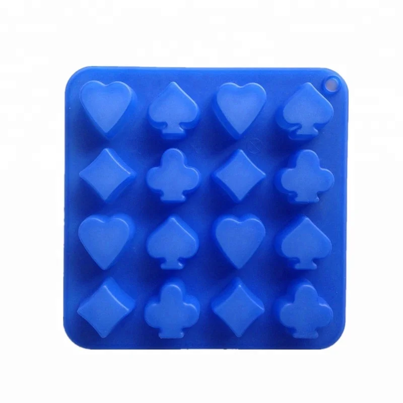 100% Silicone Poker Shaped Silicone Chocolate Mold/Palying Card Silicone Poker Ice Cube Tray/Silicone Chocolate Mold for Candy